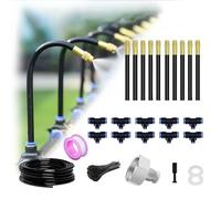 Irrigation System Kit, 360°Curved Garden Automatic Irrigation System, Quick Installation Watering Drip Irrigation System for Lawn, Greenhouse, Garden Yard (10m set)