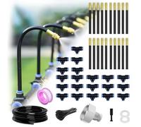 Irrigation System Kit, 360°Curved Garden Automatic Irrigation System, Quick Installation Watering Drip Irrigation System for Lawn, Greenhouse, Garden Yard (20m set)