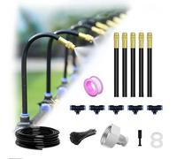 Irrigation System Kit, 360°Curved Garden Automatic Irrigation System, Quick Installation Watering Drip Irrigation System for Lawn, Greenhouse, Garden Yard (5m set)