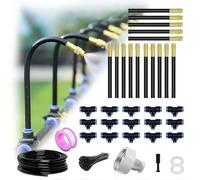 Irrigation System Kit, 360°Curved Garden Automatic Irrigation System, Quick Installation Watering Drip Irrigation System for Lawn, Greenhouse, Garden Yard (15m set)