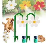 Irrigatore Crazy Daisy, irrigatore a Forma di Margherita danzante rotante a 360° per Prato e Giardino, Divertente Gioco d'acqua per Bambini e cani Che giocano in Giardino (#White*2)