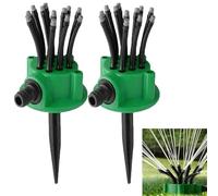 Irrigatore per irrigazione da Giardino di precisione Con copertura a 360°, Irrigatore per Prato rotante automatico, Sistema di risparmio idrico rotante regolabile, Copertura di un'ampia (2pcs)