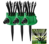 Irrigatore per irrigazione da Giardino di precisione Con copertura a 360°, Irrigatore per Prato rotante automatico, Sistema di risparmio idrico rotante regolabile, Copertura di un'ampia (3pcs)