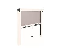 IRS Moustiquaire Enroulable avec Cadre 100x140cm en Fibre de Verre et Aluminium en Noir et Blanc