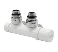 Irsap, kit valvole e detentori termostatizzabili a squadro, bianco