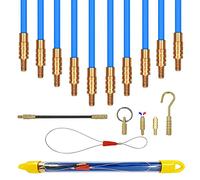 IRSCorp Kit de traction de câble multifonction en fibre de verre de 3,4 m avec crochet et trou dans le tube bleu