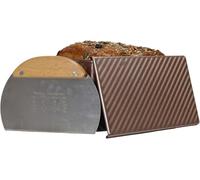 IRSTBL - Moule à pain Pullman avec couvercle - Moule à pain anti-adhésif en acier au carbone pour sandwich, toast et pains carrés - Capacité de 450 g avec aération inférieure - Comprend un grattoir à