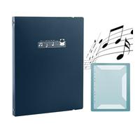 Irtyif Dossier De Rangement Pour Partitions De Musique Format A4,Classeur A4 Pour Partitions De Musique,Chemises Pour Partitions,30 Pochettes Classeur Musique En Plastique Pour Chorale Piano(Bleu)