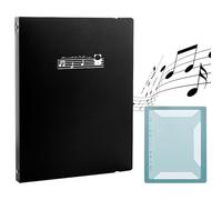Irtyif Dossier De Rangement Pour Partitions De Musique Format A4,Classeur A4 Pour Partitions De Musique,Chemises Pour Partitions,30 Pochettes Classeur Musique En Plastique Pour Chorale Piano(Noir)