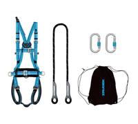Irudek TEIDE LIGHT - Kit de Retenue pour Prévention des Chutes - EN 361 / EN 354 / EN 358 / EN 362 - Harnais + Longe 150 cm + 2 Mousquetons Screw-Lock + Sac - 140 kg