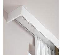 IRUGS Boîte À Rideaux À Double Rails Caisson À Rideaux Décorative pour Fenêtres, Rail pour Panneau 2 Voies Montage Mural De Plafond Peut Être Épissé(Wall Mount,590cm/19.4ft)