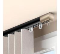 IRUGS Rail De Rideau Coulissants Robuste en Aluminium | 70-600 Cm | Système De Rails De Rideaux À Fixation Murale Ou Plafond | pour Rideaux De Fenêtres Et Séparateur De Pièce(Black-A,590cm/19.4ft)