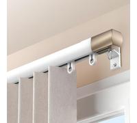 IRUGS Rail De Rideau Coulissants Robuste en Aluminium | 70-600 Cm | Système De Rails De Rideaux À Fixation Murale Ou Plafond | pour Rideaux De Fenêtres Et Séparateur De Pièce(White-B,590cm/19.4ft)