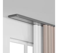 IRUGS Rail De Rideau De Plafond Ultra-Fin en Aluminium, Rail Double pour Rideaux, pour Separation De Piece, Rideaux, Chambre, Balcon,Glissement Fluide, Installation Facile(Gray,290cm/9.5ft)
