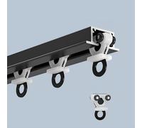 IRUGS Rail De Rideau Encastré Au Plafond, Rails A Rideaux Silencieux Et Invisible Pré-installé, Système De Rails Coulissants pour Rideaux, pour Salon, Chambre, Douche(Noir,145cm/4.75ft)