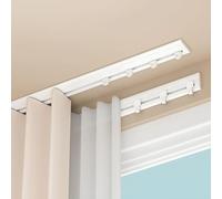 IRUGS Rail De Rideau Ultra-Fin en Aluminium Room Divider Tringle À Rideaux Coulissante Système De Rails De Rideaux À Fixation Murale Ou Plafond(Wall Mount,200cm/6.5ft)