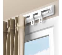 IRUGS Rail De Rideau Ultra-Fin, Rails pour Rideaux Coulissants en Aluminium avec Rouleaux Silencieux, Rails Et Raccords Montés Au Mur Ou Au Plafond(White-B,180cm/5.9ft)