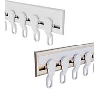 IRUGS Rail De Rideau Ultra-Fin Système De Rails De Mural en Aluminium pour Rideaux avec Rouleaux Silencieux pour Salle De Bain Placard Armoire Porte Cuisine(Champagne,590cm/19.4ft)