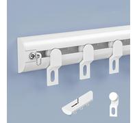 IRUGS Rail de Rideau Ultrafin - Rails pour Rideaux Coulissants en Aluminium Montage au Plafond et au Mur, pour Maison Chambre Fenêtre Salle de Bain Bureau(White-B,590cm/19.4ft)