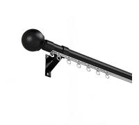 IRUGS Tringle À Rideau Mural Aluminium, 1 Voie À 2voies, Rails À Rideaux Robustes, Glissement Silencieux, pour Séparation De Pièce, Bureau, Salon, Chambre, Balcon(Black-A,590cm/19.4ft)