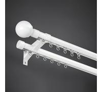 IRUGS Tringle À Rideau Mural Aluminium, 1 Voie À 2voies, Rails À Rideaux Robustes, Glissement Silencieux, pour Séparation De Pièce, Bureau, Salon, Chambre, Balcon(White-B,590cm/19.4ft)