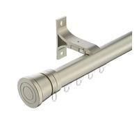 IRUGS Tringle À Rideaux avec Embouts Ronds Système De Rail De Rideau De Murale Rails pour Rideaux Coulissants en Aluminium pour Fenêtres Separation De Piece(Champagne-A,590cm/19.4ft)