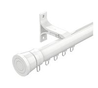 IRUGS Tringle À Rideaux avec Embouts Ronds Système De Rail De Rideau De Murale Rails pour Rideaux Coulissants en Aluminium pour Fenêtres Separation De Piece(White-A,590cm/19.4ft)