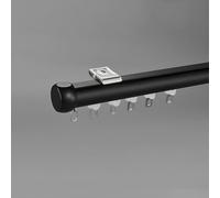 IRUGS Tringle A Rideaux Robustes - Rail De Rideau en Aluminium - Montage Mural Ou Au Plafond - Glissement Silencieux & Fluide - pour Chambre A Coucher Salon Cuisine(Black-A,590cm/19.4ft)