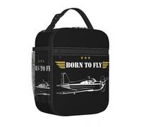 IRUHHGU Born to Fly Avion Sac à Lunch isolé Sac Thermique Conteneur à Lunch Aviation Aéroport Fourre-Tout Boîte à Lunch Sacs de Stockage de Nourriture Plage