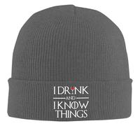 IRUHHGU C’est ce Que Je Fais, Je Bois du Rhum et Je Sais des Choses Chapeau tricoté d’Hiver drôle Bonnet pour Hommes Femmes Mignon Tricot Casquette imprimé