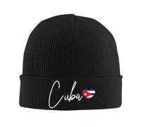 IRUHHGU Cuba Coeur Fierté Drapeau Cubain Tricoté Chapeau Bonnets Automne Hiver Chapeau Chaud Acrylique Caps Hommes Femmes