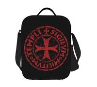 IRUHHGU Custom Knights Templar Seal Cross Sacs à Lunch isolés pour Les Femmes Deus Vult Resuable Cooler Thermal Food Bento Box School