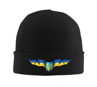 IRUHHGU Drapeau Personnalisé De L’Ukraine Crânes Bonnets Caps Streetwear Hiver Chaud Tricot Chapeau Unisexe Adulte Ukrainien Armoiries Bonnet Chapeau