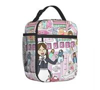 IRUHHGU Enfermera en Apuros Infirmière Sacs À Lunch Isolés Récipient De Repas Étanche Sac Glacière Fourre-Tout Boîte À Lunch Pochette À Bento De Voyage Universitaire