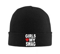 IRUHHGU Les Filles Aiment Mon Swag Bonnet Chapeaux Drôle Mot Bonnet Chapeaux Motif Chapeau Tricot Chapeau Printemps Rue Y2K Femelle Mâle Gym Tête Wrap Cap