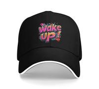 IRUHHGU Lettre d’Art imprimé Soleil Casquette de Baseball Printemps Femelle mâle se réveiller Design Chapeau de Camionneur Chaud y2k Mignon en Plein air Gym Casquettes de Baseball