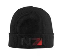 IRUHHGU Mass Effect N7 en Détresse Logo Tricot Bonnet Automne Hiver Chapeau Chaud Mode Casquette pour Hommes Femmes