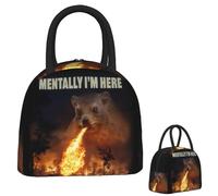 IRUHHGU Mentalement, je suis ici Rock Hyrax Lunch Bags Boîte à Bento isolée Sac à lunch étanche Sac de pique-Sac thermique pour femme enfants travail