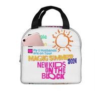 IRUHHGU Nouveaux Enfants sur Le Bloc Bande NKOTB Magic Summer 2024 Tour Sac à Lunch isolé Glacière Boîte Alimentaire Thermique Fourre-Tout Boîtes à Lunch Conteneur