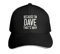 IRUHHGU Parce Que Je suis Dave, c’est Pourquoi drôle nom personnalisé Casquette de Baseball Chapeaux de Chapeau de Noël pour Hommes Casquettes de Sac de Plage pour Hommes Femmes