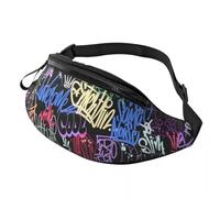 IRUHHGU Personnalisé Casual Coloré Street Graffiti Wall Tags Art Fanny Pack Hommes Femmes Bandoulière Sac De Taille pour Camping Téléphone Argent Pochette