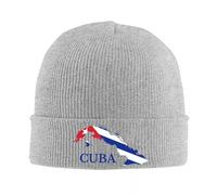 IRUHHGU Personnalisé CubaCuba Carte Drapeau Crânes Bonnets Caps Mode Hiver Chaud Femmes Hommes Tricot Chapeau Unisexe Adulte Bonnet Hat