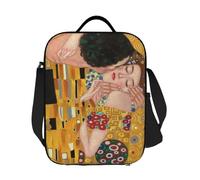 IRUHHGU Personnalisé Le par Gustav Klimt Sacs à Lunch isothermes pour Les Femmes Peinture Art résuable Thermique glacière Nourriture boîte à Lunch école