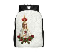 IRUHHGU Personnalisé Notre Dame De Fátima Sacs À Dos Femmes Hommes Mode Bookbag pour L’école Collège Portugal Rosaire Catholique Vierge Marie Sacs