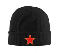 IRUHHGU Personnalisé socialiste Yougoslavie Star Bonnet Chapeaux Cool Tricoté Chapeau pour Femmes Hommes Chaud Hiver Yougoslave Drapeau Crânes Bonnets Caps