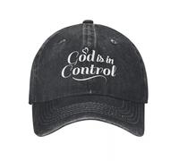 IRUHHGU Unisexe Dieu est en contrôle Casquette de Baseball imprimée Casquette de Performance réglable Casquette de Baseball Snapback