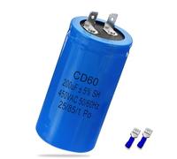 Iruihoo CD60 Condensateur de Moteur 200 µF 450 V CA 50/60 Hz Cylindrique en Polypropylène Montage à Enclenchement 200 µF 450 V CA 50/60 Hz