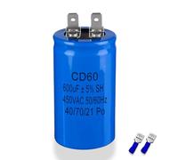 Iruihoo Condensateur de moteur CD60 450 V 600 uf, condensateurs 50/60 Hz, condensateur de démarrage avec prise, condensateurs de moteur 600 µF 450 V pour moteur électrique
