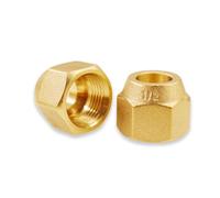 Iruihoo Lot de 2 écrous de raccordement 1/2" en laiton - Capuchon fendu pour conduites de réfrigérant, climatiseurs et systèmes HLK, adaptateur 1/2"