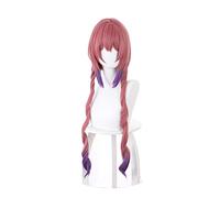 Iruru Perruque Cosplay Anime Miss Kobayashi Dragon Maid Long Rose Rouge Cheveux Fibre Résistant à la Chaleur + Bonnet de Perruque Halloween Fête